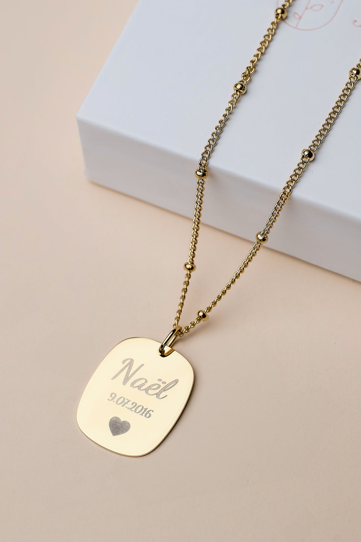 Médaillon Plaque Personnalisé - 3 Tailles & 3 Finitions - Gravure Recto Verso possible