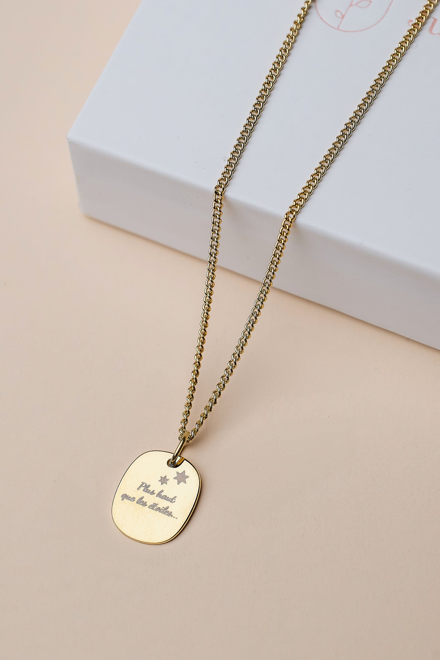 Médaillon Plaque Personnalisé - 3 Tailles & 3 Finitions - Gravure Recto Verso possible