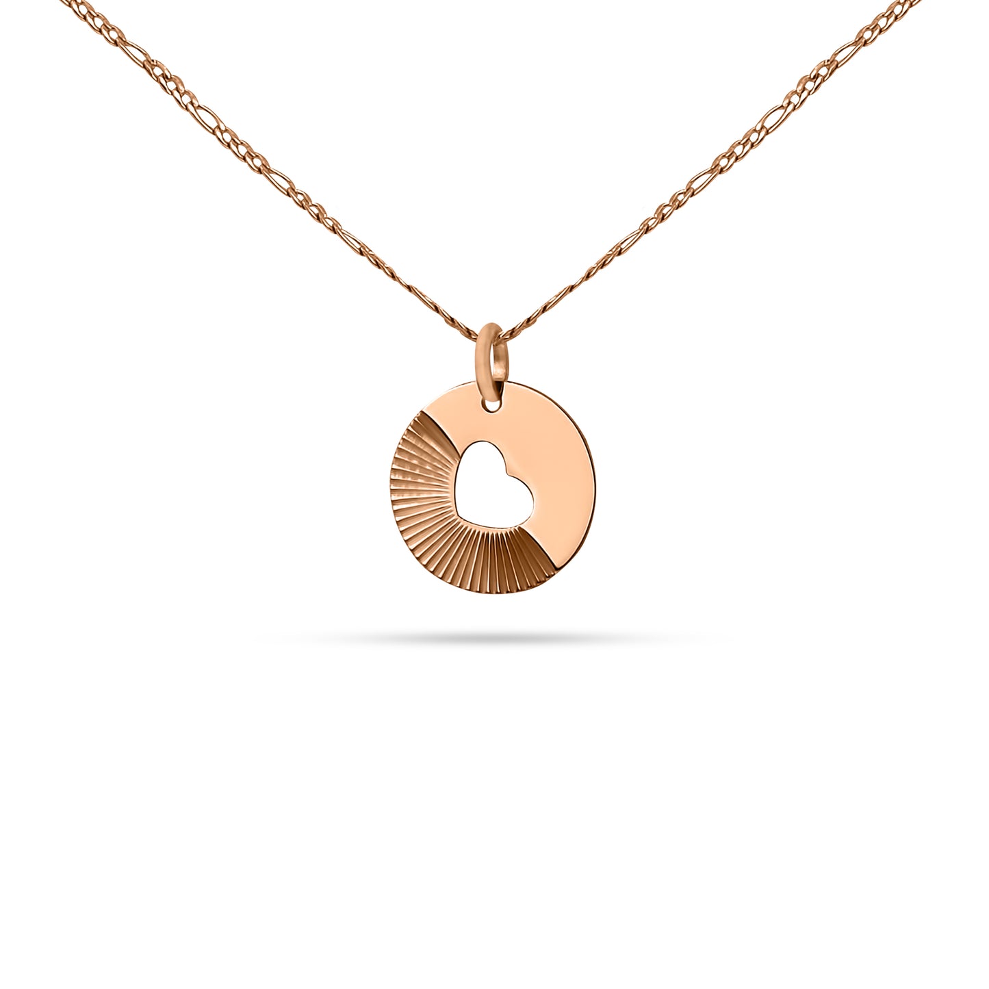 Médaillon coeur strié Personnalisé - 3 Tailles & 3 Finitions - Gravure Recto Verso possible