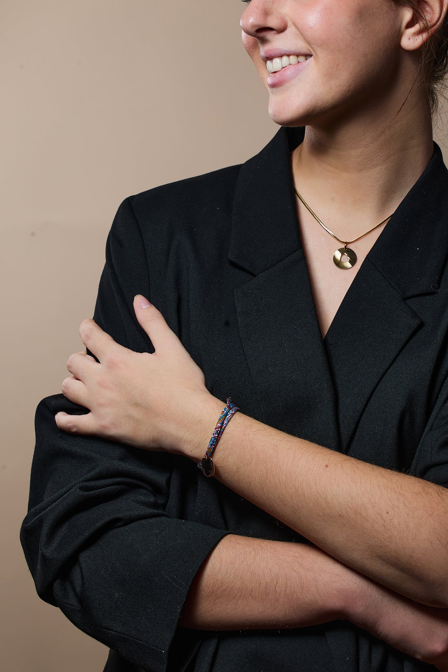 Médaillon coeur strié Personnalisé - 3 Tailles & 3 Finitions - Gravure Recto Verso possible