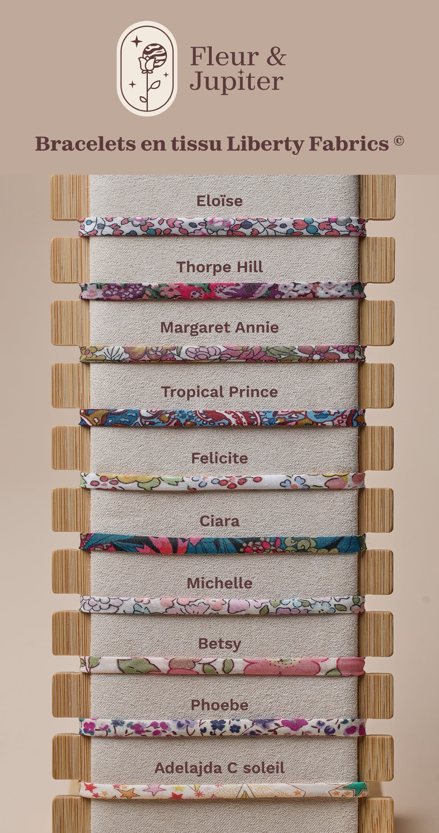 Bracelet en tissu Liberty Fabrics